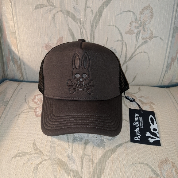 Psycho Bunny Grey Trucker Hat 